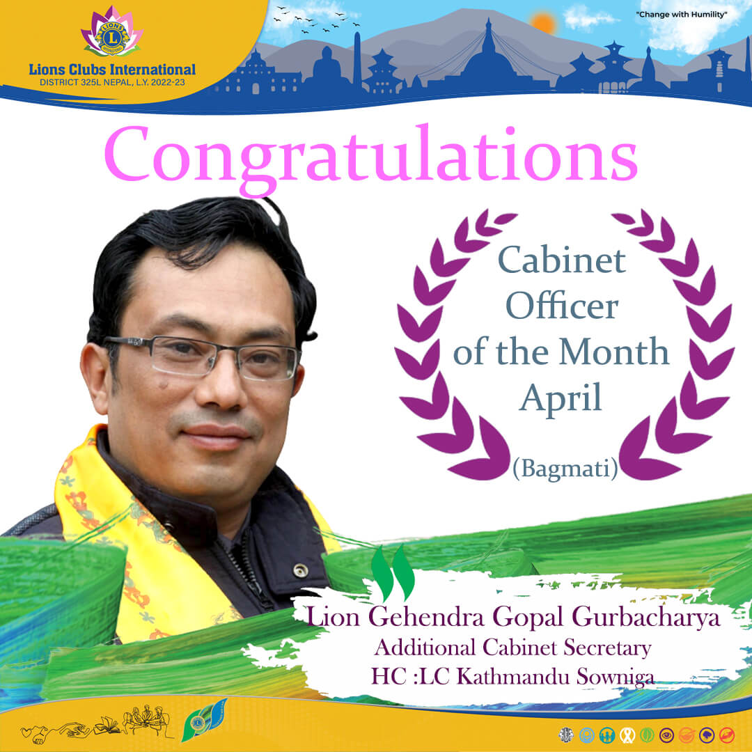 Cabinet Officer of the month April_Bagmati