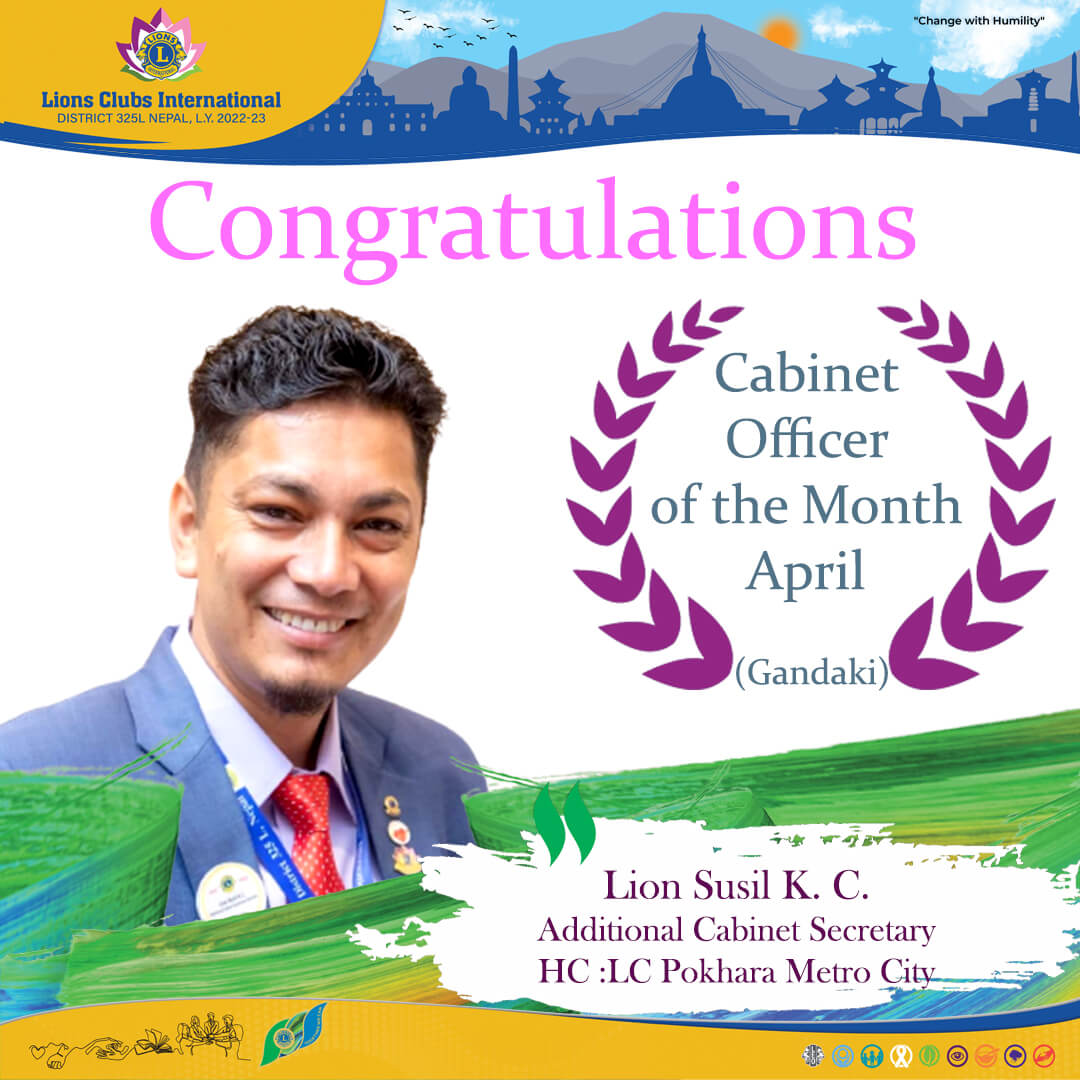 Cabinet Officer of the month April_Gandaki