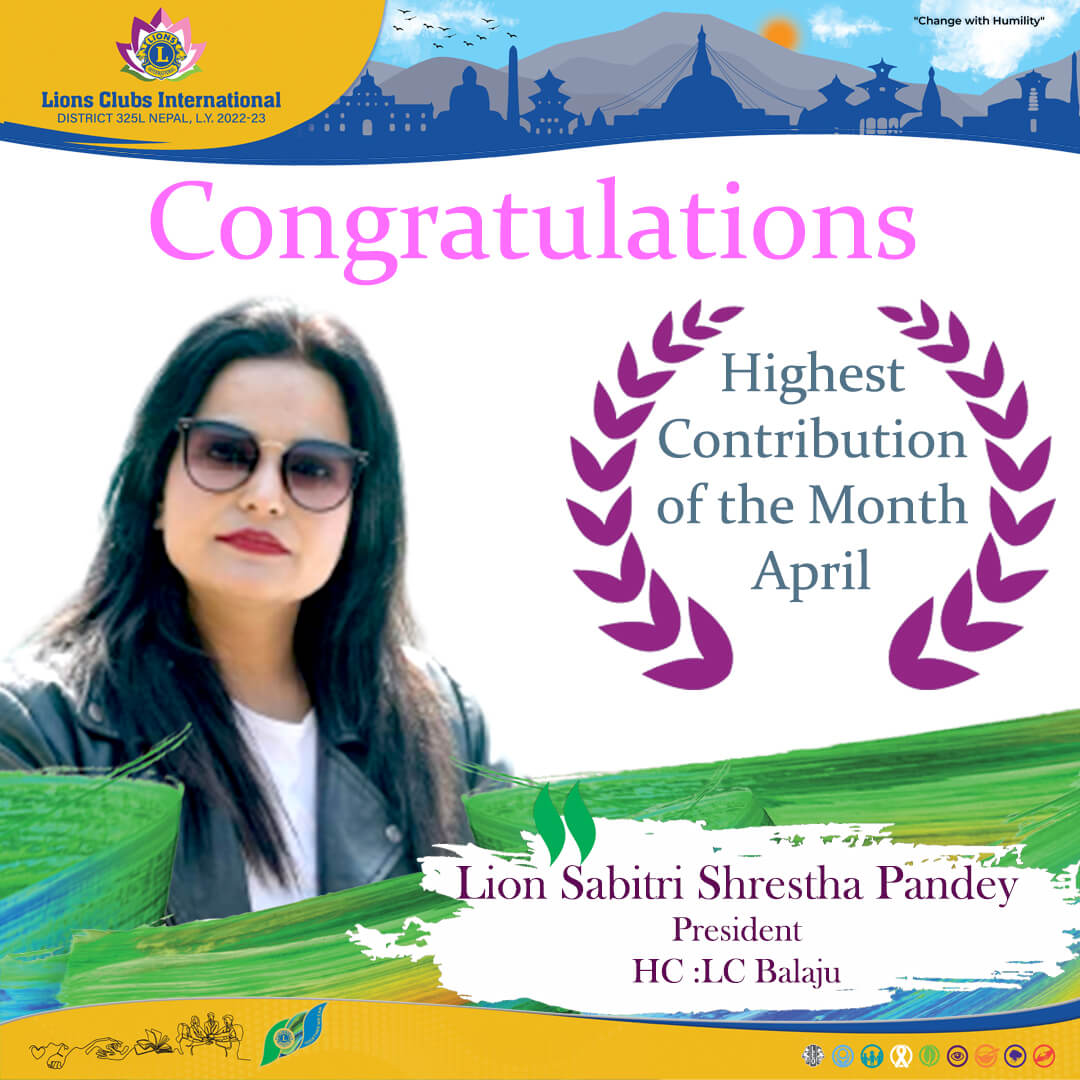 Highest Contribution of the Month April