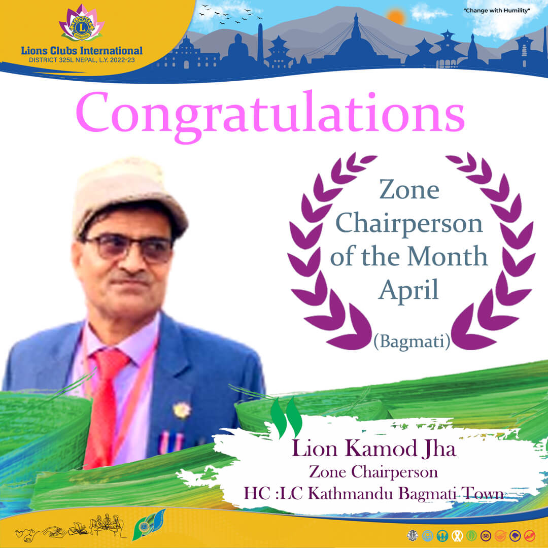 Zone Chairperson of the month April Bagmati