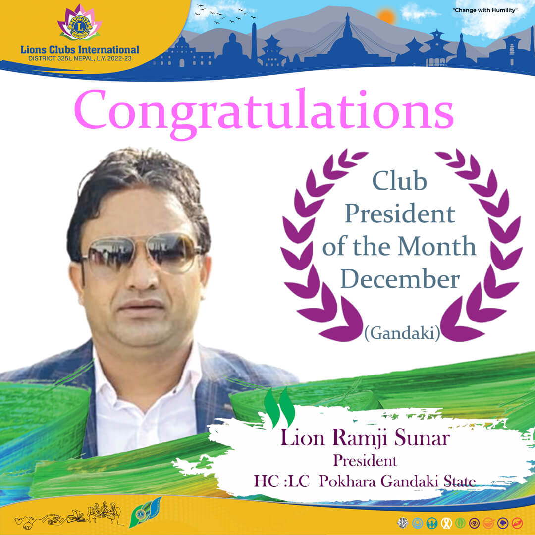 Club President of the Month December Gandaki