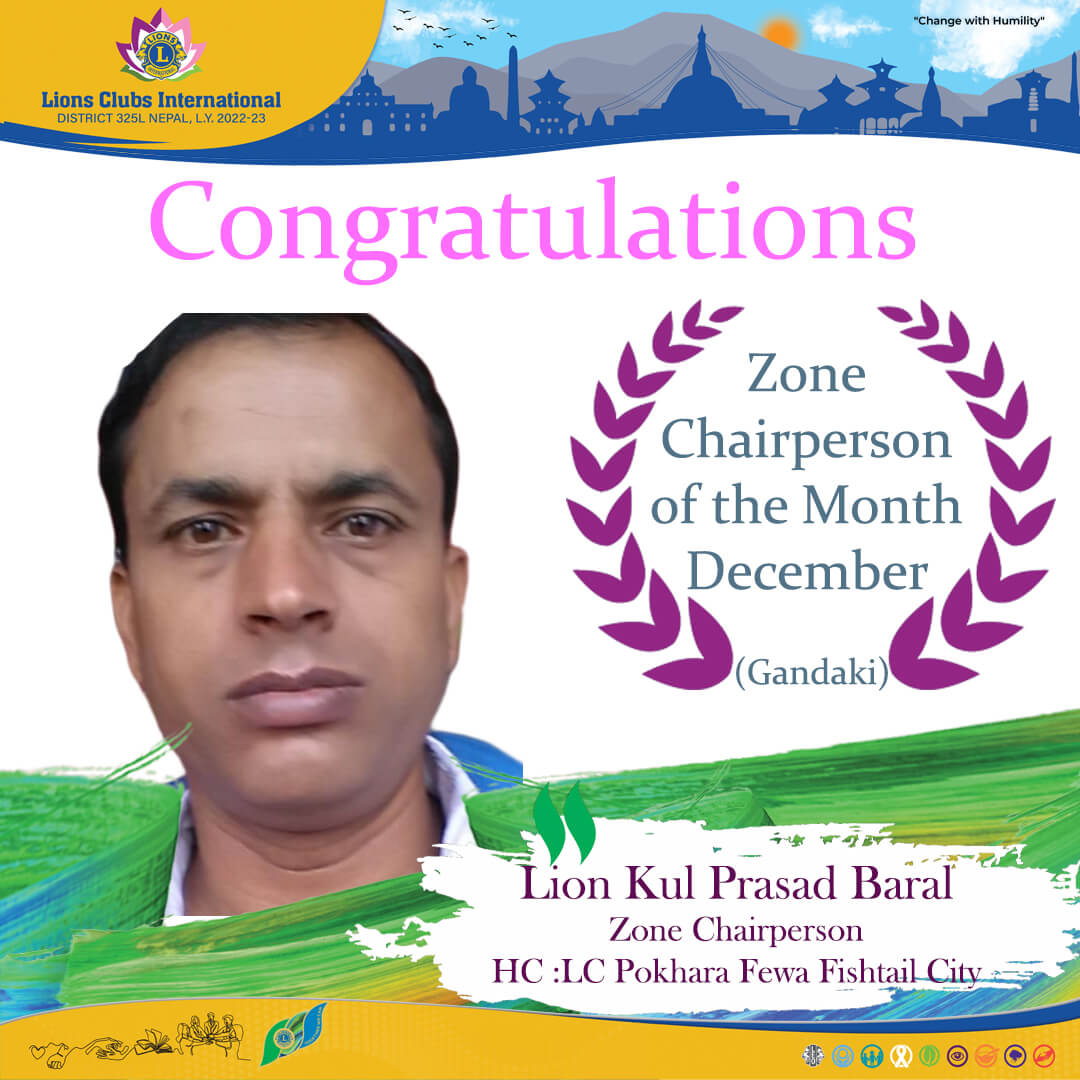 Zone Chairperson of the Month December Gandaki