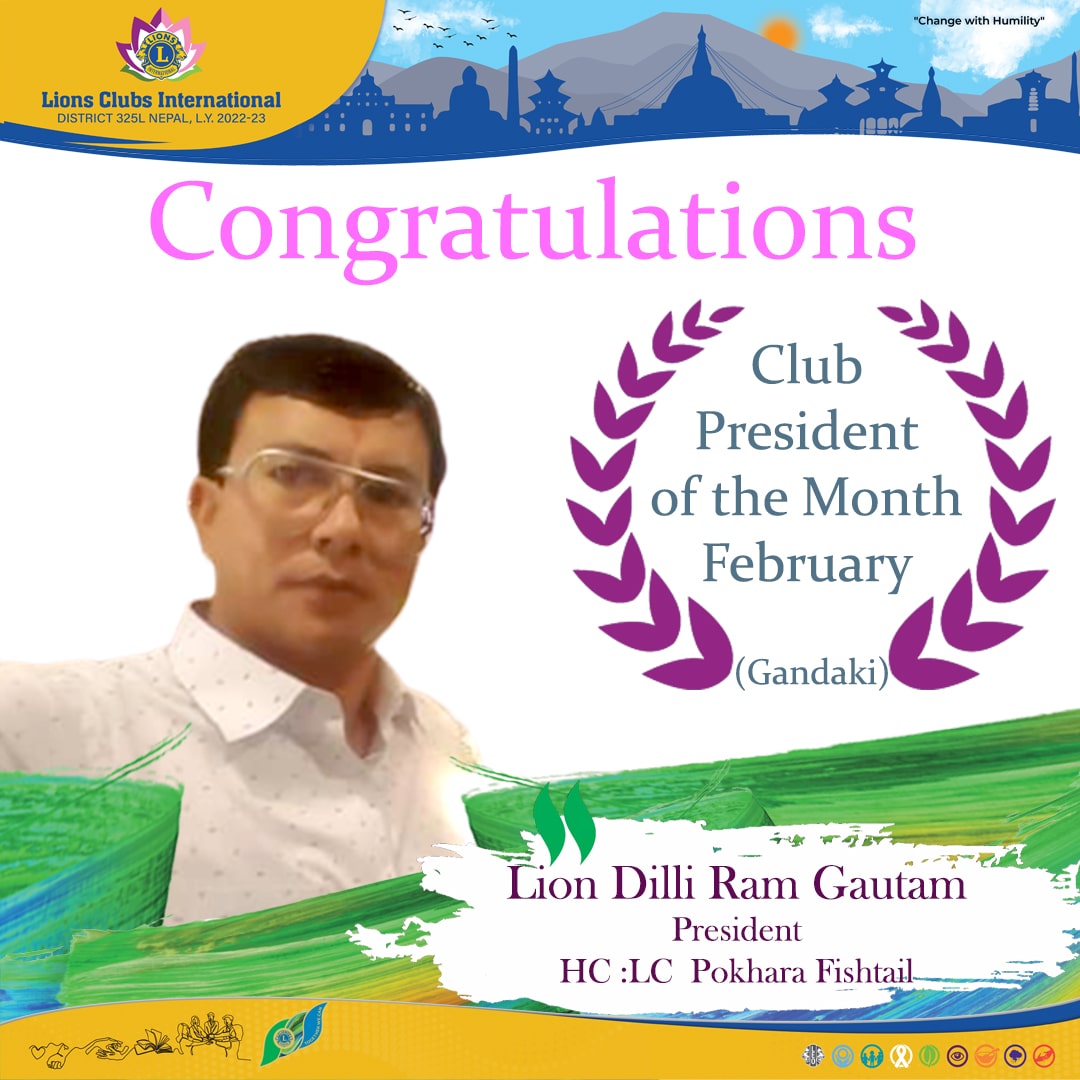 Club President of the Month February 2023 Gandaki