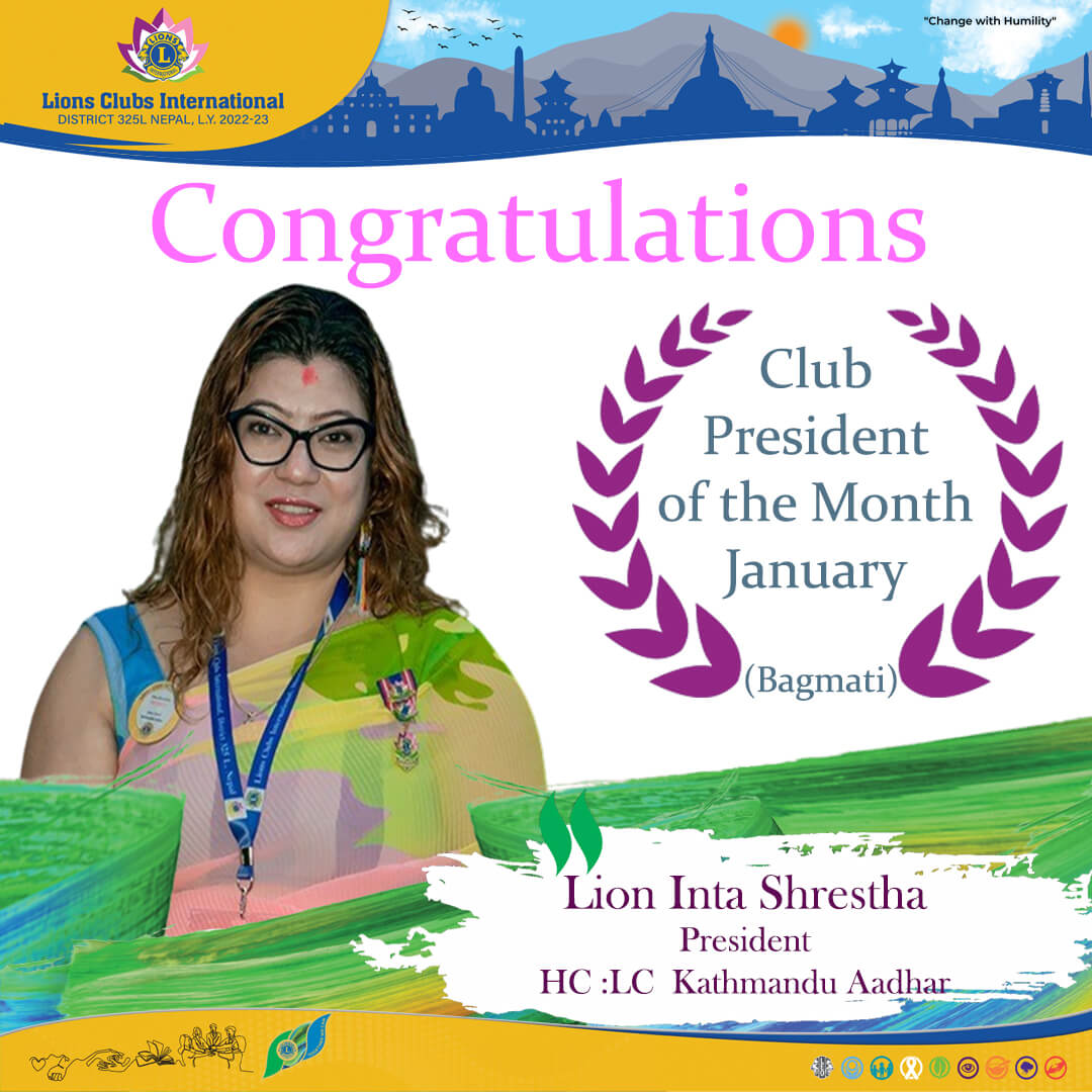 Club President of the Month January Bagmati