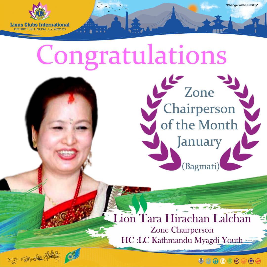 Zone Chairperson of the Month January Bagmati