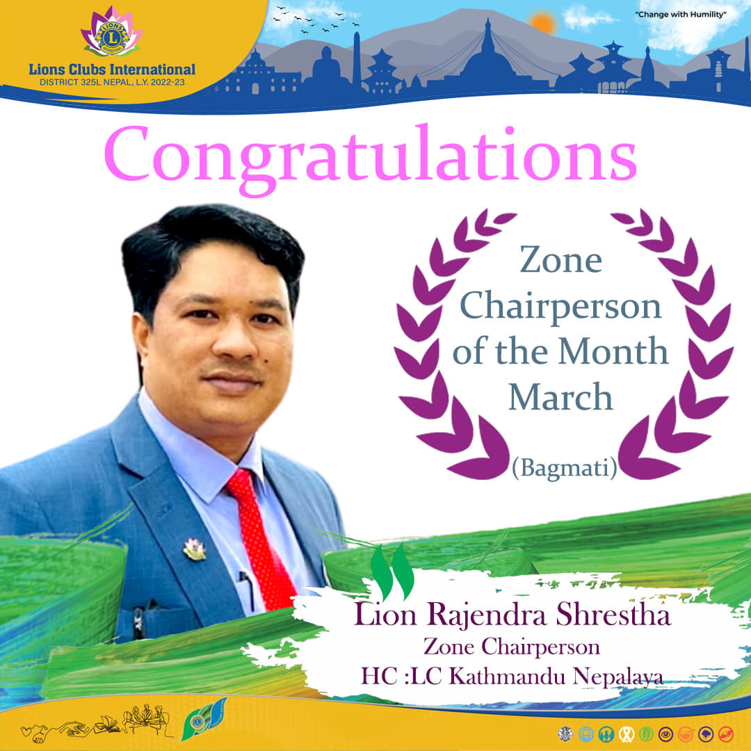 Zone Chairperson of the Month March Bagmati