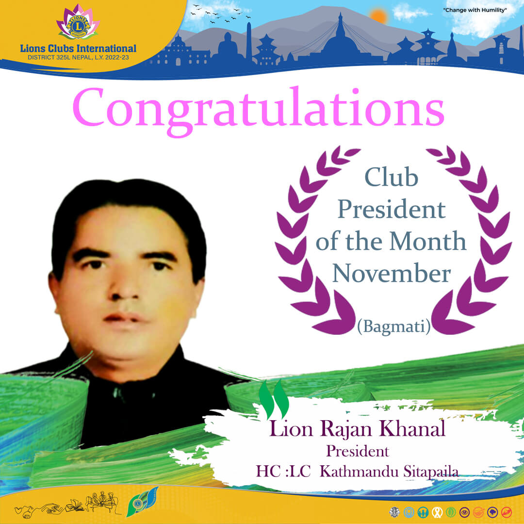 Club President of the Month November Bagmati