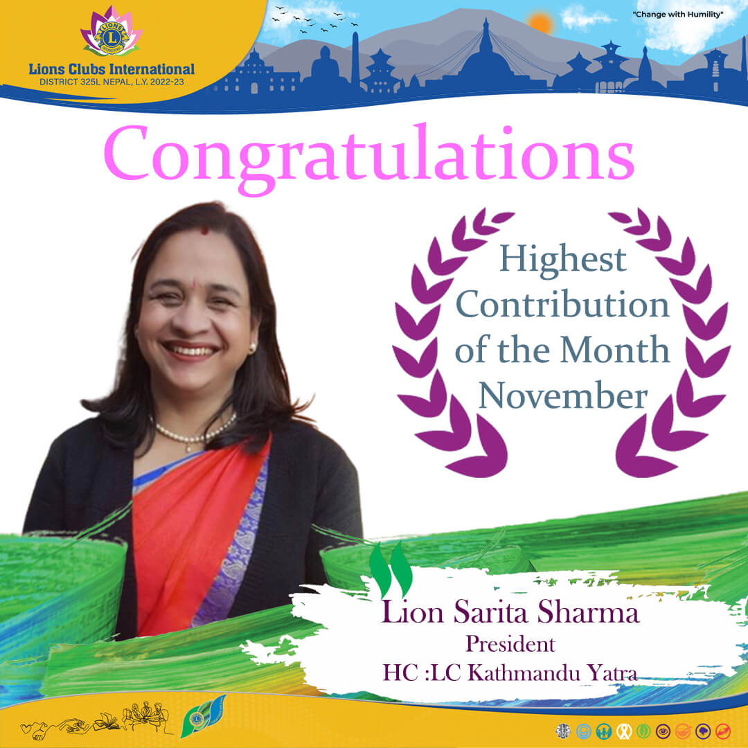 Highest Contribution of the Month November