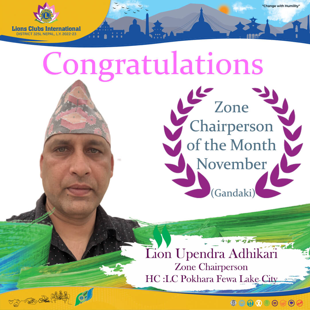 Zone Chairperson of the Month November Gandaki