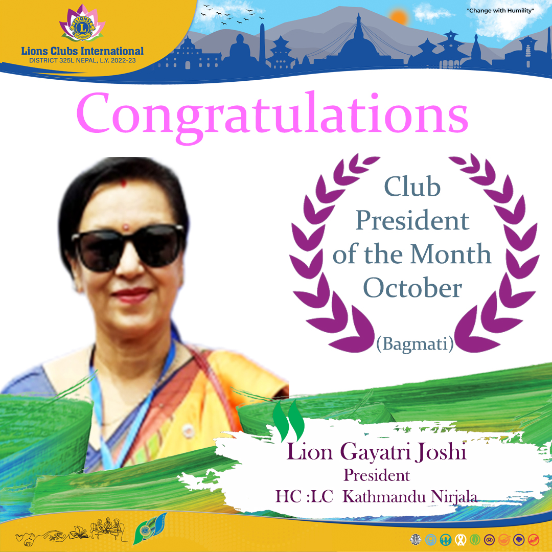 Club President of the Month October Bagmati