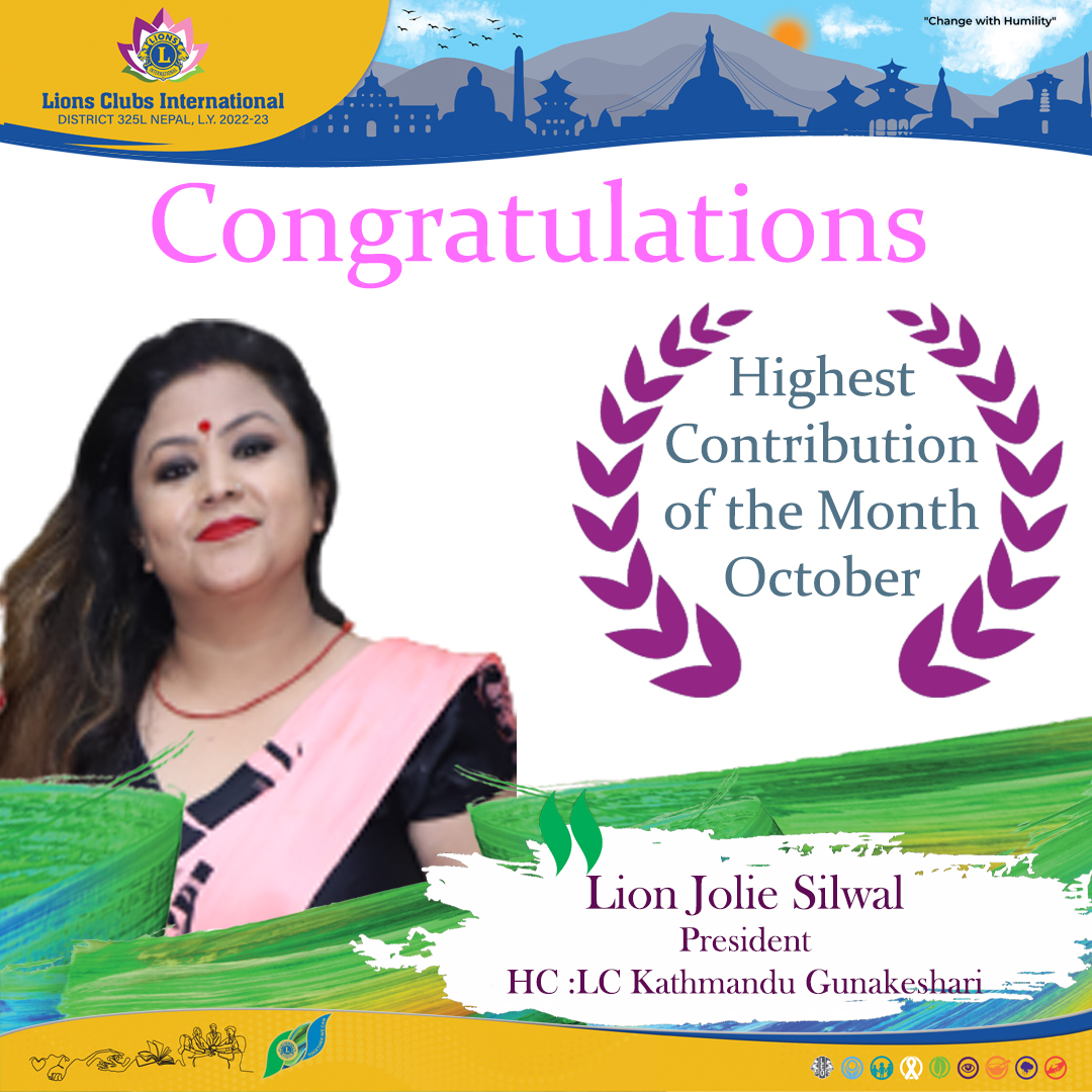 Highest Contribution of the Month October