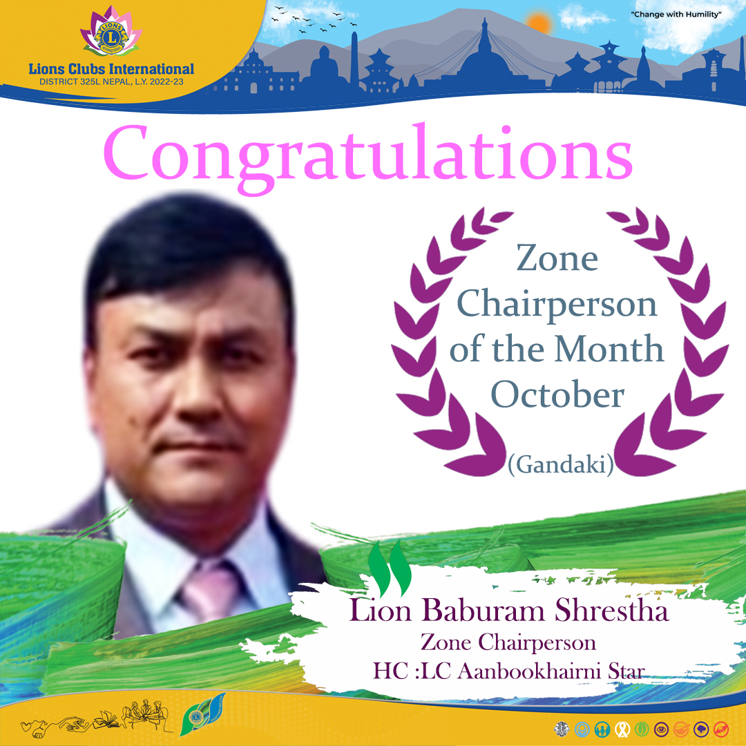 Zone Chairperson of the Month October Gandaki