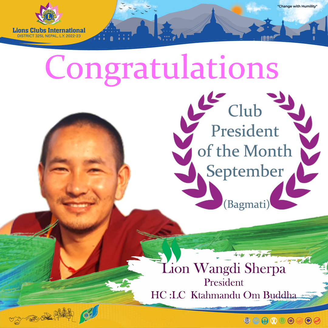 Club President of the Month September Bagmati