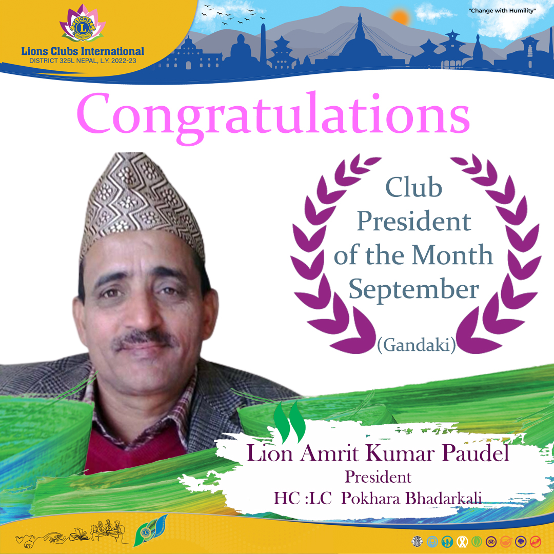 Club President of the Month September Gandaki