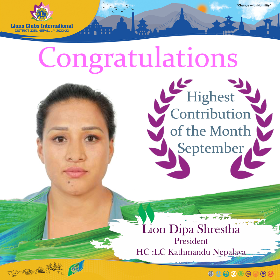 Highest Contribution of the Month September