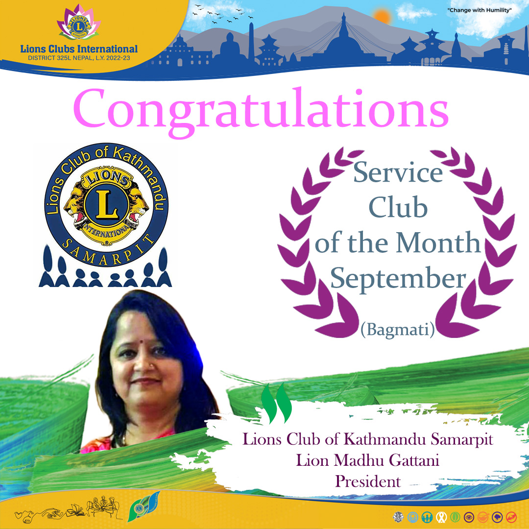 Service Club of the Month September Bagmati